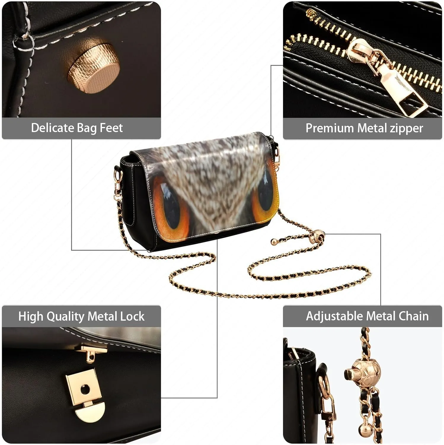 Crossbody Bags for Women Trendy Women's Black Shoulder Bag Small PU Leather Flap Cross Body Bag Handbags