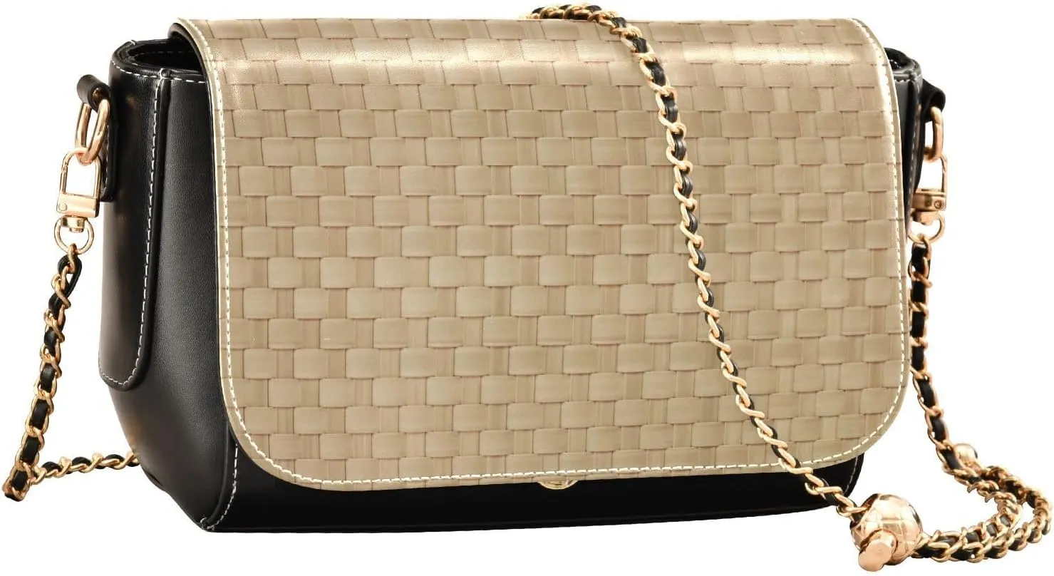 Crossbody Bags for Women Trendy Women's Black Shoulder Bag Small PU Leather Flap Cross Body Bag Handbags