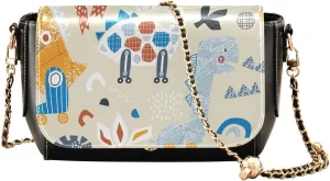 Crossbody Bags for Women Trendy Women's Black Shoulder Bag Small PU Leather Flap Cross Body Bag Handbags