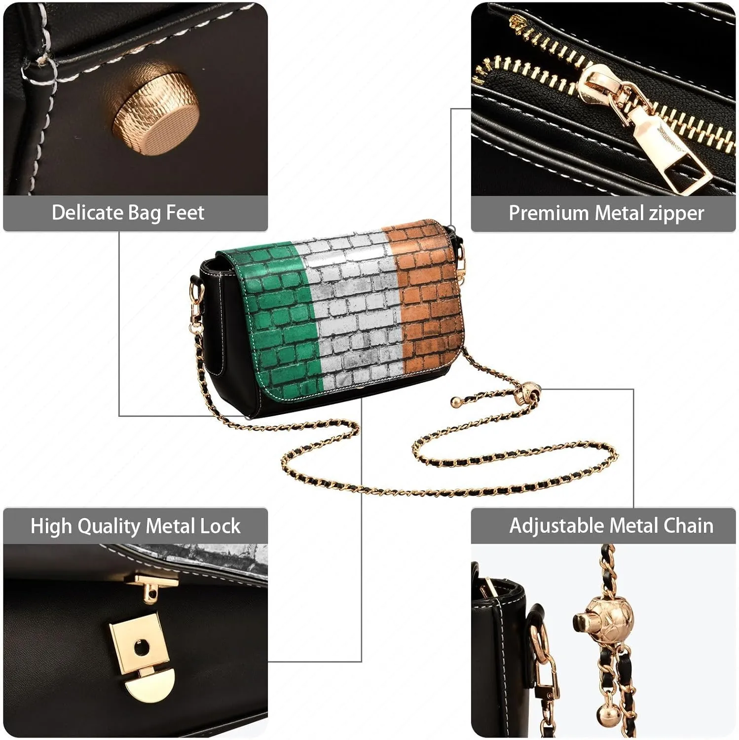 Crossbody Bags for Women Trendy Women's Black Shoulder Bag Small PU Leather Flap Cross Body Bag Handbags