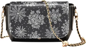 Crossbody Bags for Women Trendy Women's Black Shoulder Bag Small PU Leather Flap Cross Body Bag Handbags