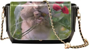 Crossbody Bags for Women Trendy Women's Black Shoulder Bag Small PU Leather Flap Cross Body Bag Handbags