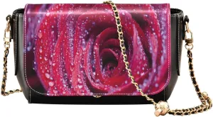 Crossbody Bags for Women Trendy Women's Black Shoulder Bag Small PU Leather Flap Cross Body Bag Handbags