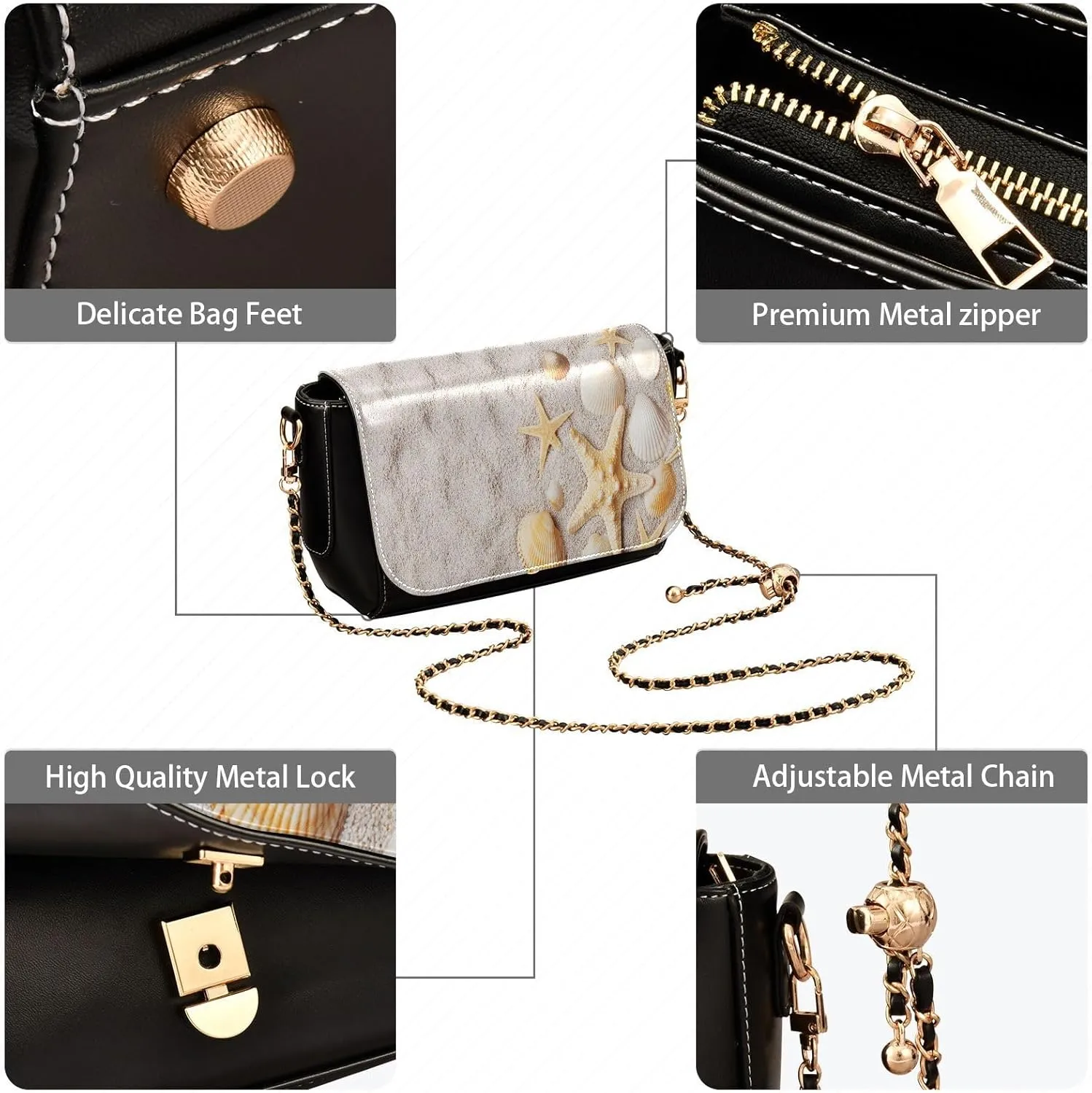 Crossbody Bags for Women Trendy Women's Black Shoulder Bag Small PU Leather Flap Cross Body Bag Handbags