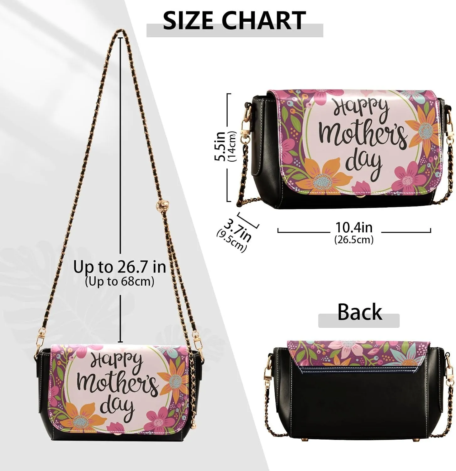 Crossbody Bags for Women Trendy Women's Black Shoulder Bag Small PU Leather Flap Cross Body Bag Handbags