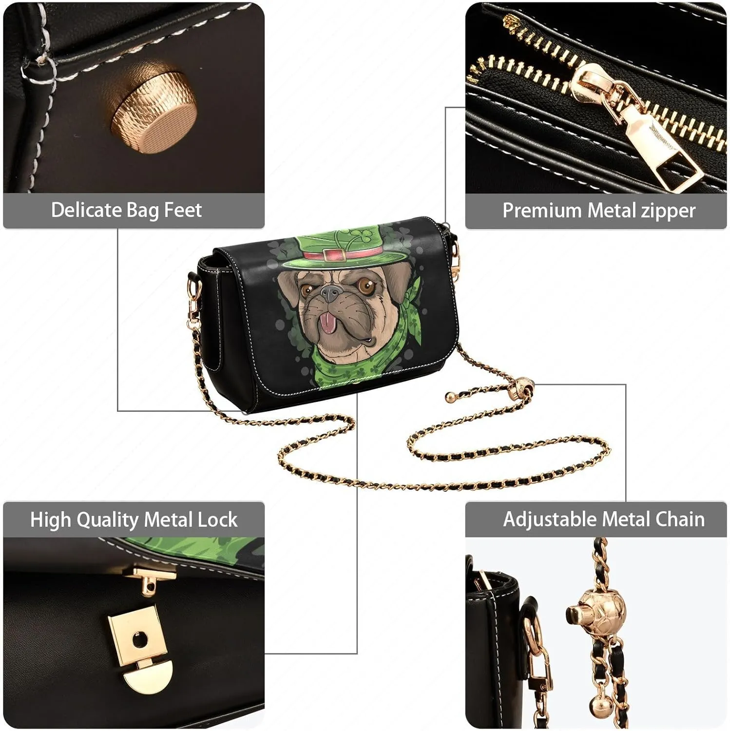 Crossbody Bags for Women Trendy Women's Black Shoulder Bag Small PU Leather Flap Cross Body Bag Handbags