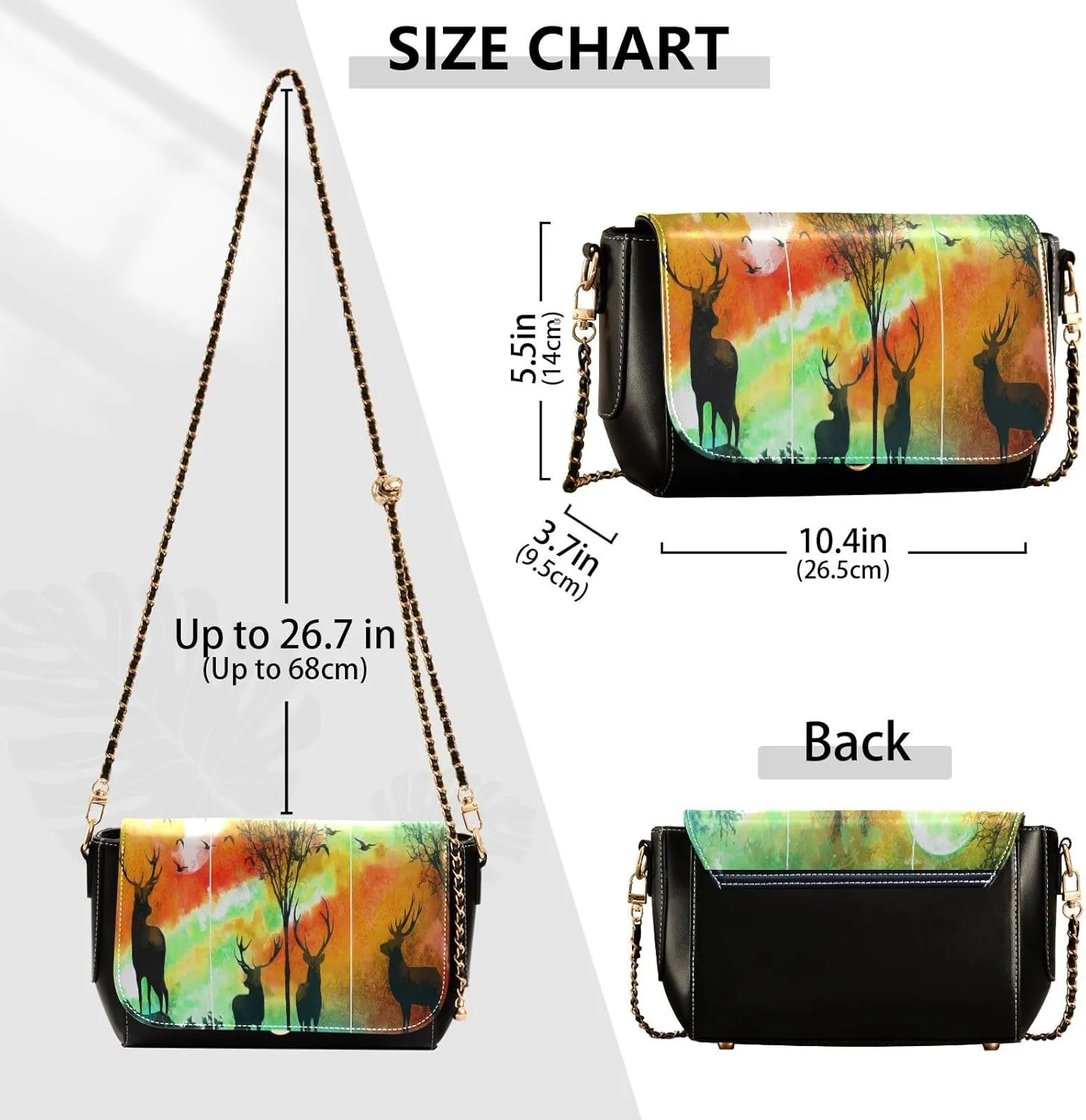 Crossbody Bags for Women Trendy Women's Black Shoulder Bag Small PU Leather Flap Cross Body Bag Handbags
