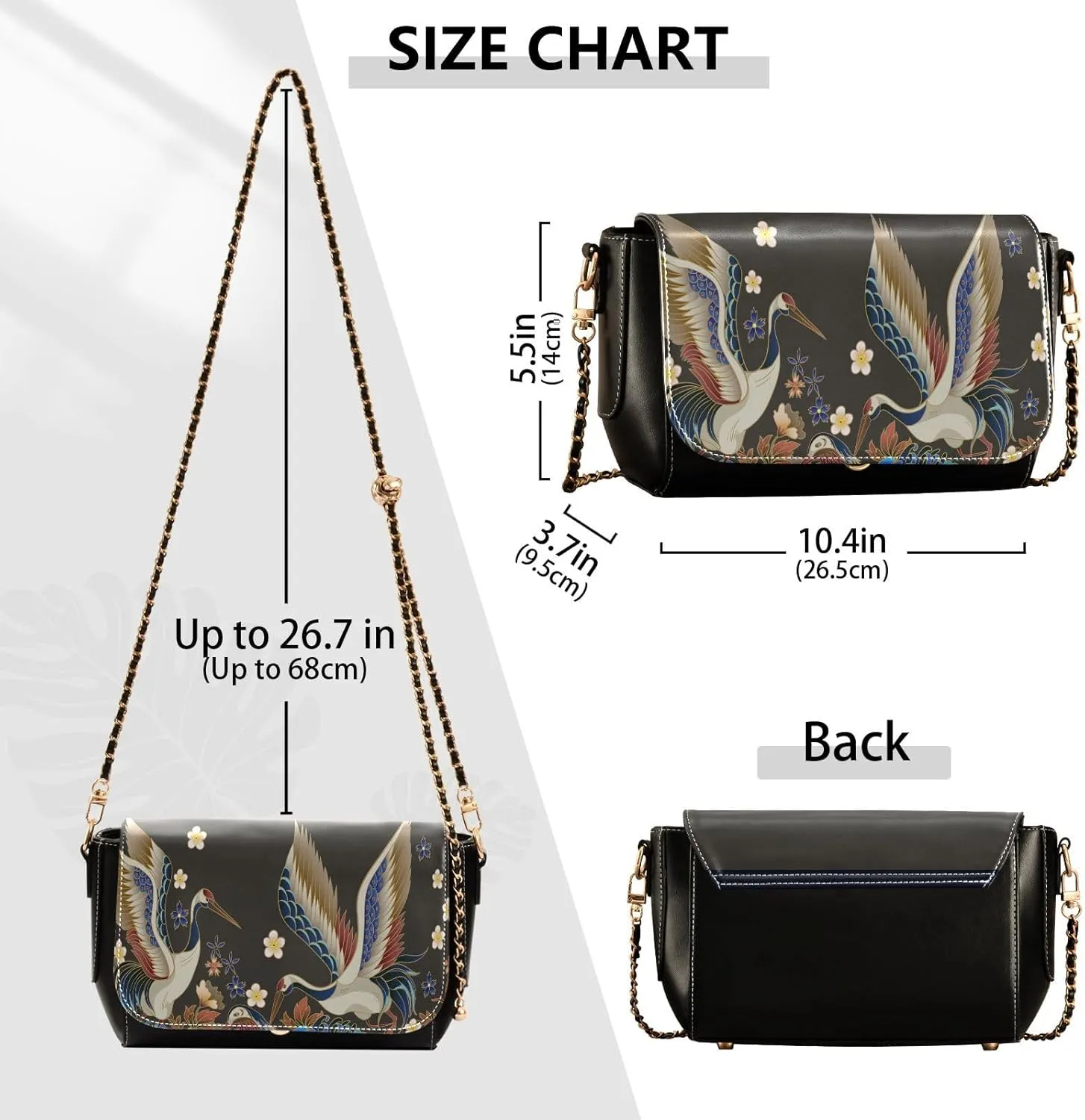 Crossbody Bags for Women Trendy Women's Black Shoulder Bag Small PU Leather Flap Cross Body Bag Handbags