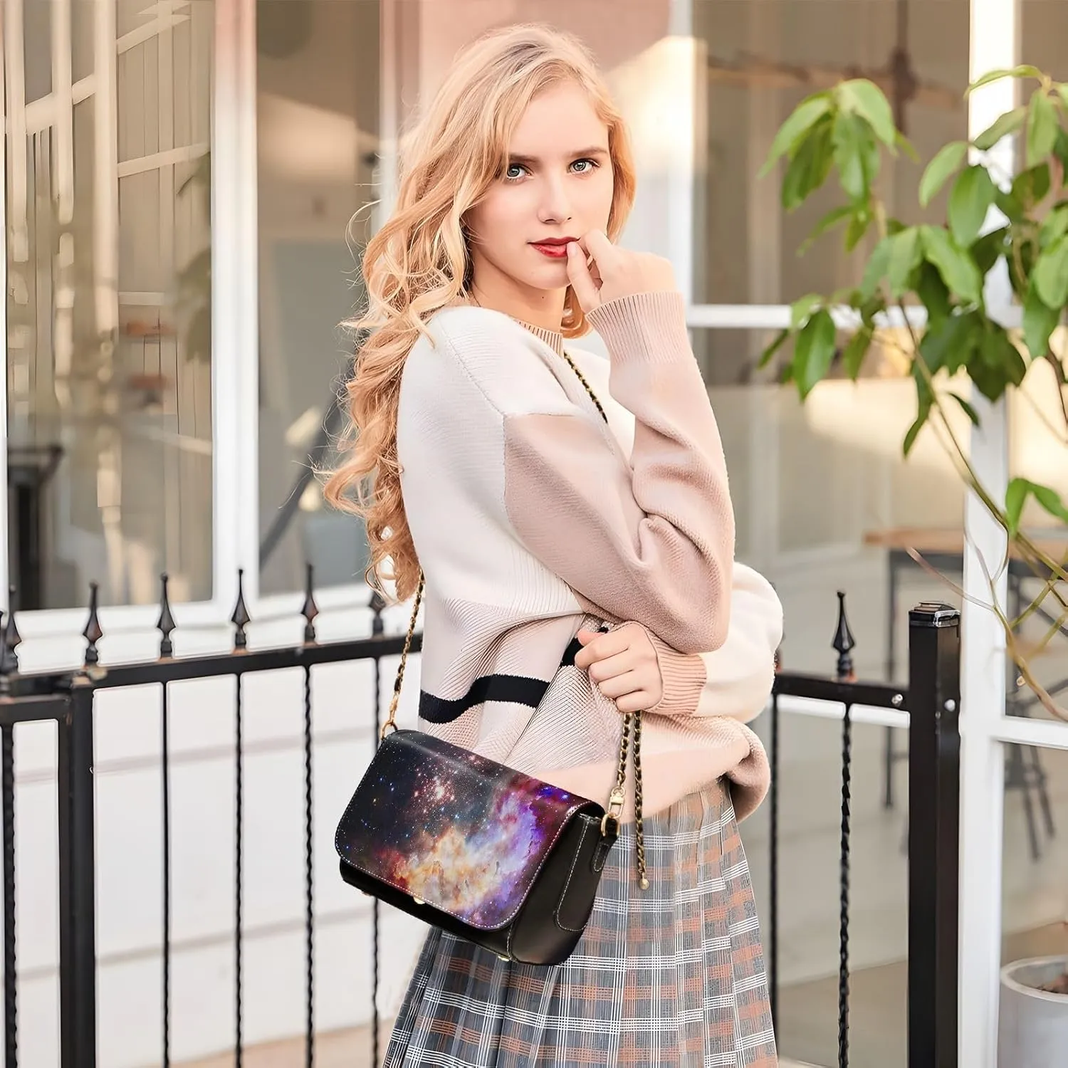 Crossbody Bags for Women Trendy Women's Black Shoulder Bag Small PU Leather Flap Cross Body Bag Handbags