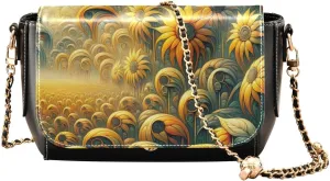 Crossbody Bags for Women Trendy Women's Black Shoulder Bag Small PU Leather Flap Cross Body Bag Handbags