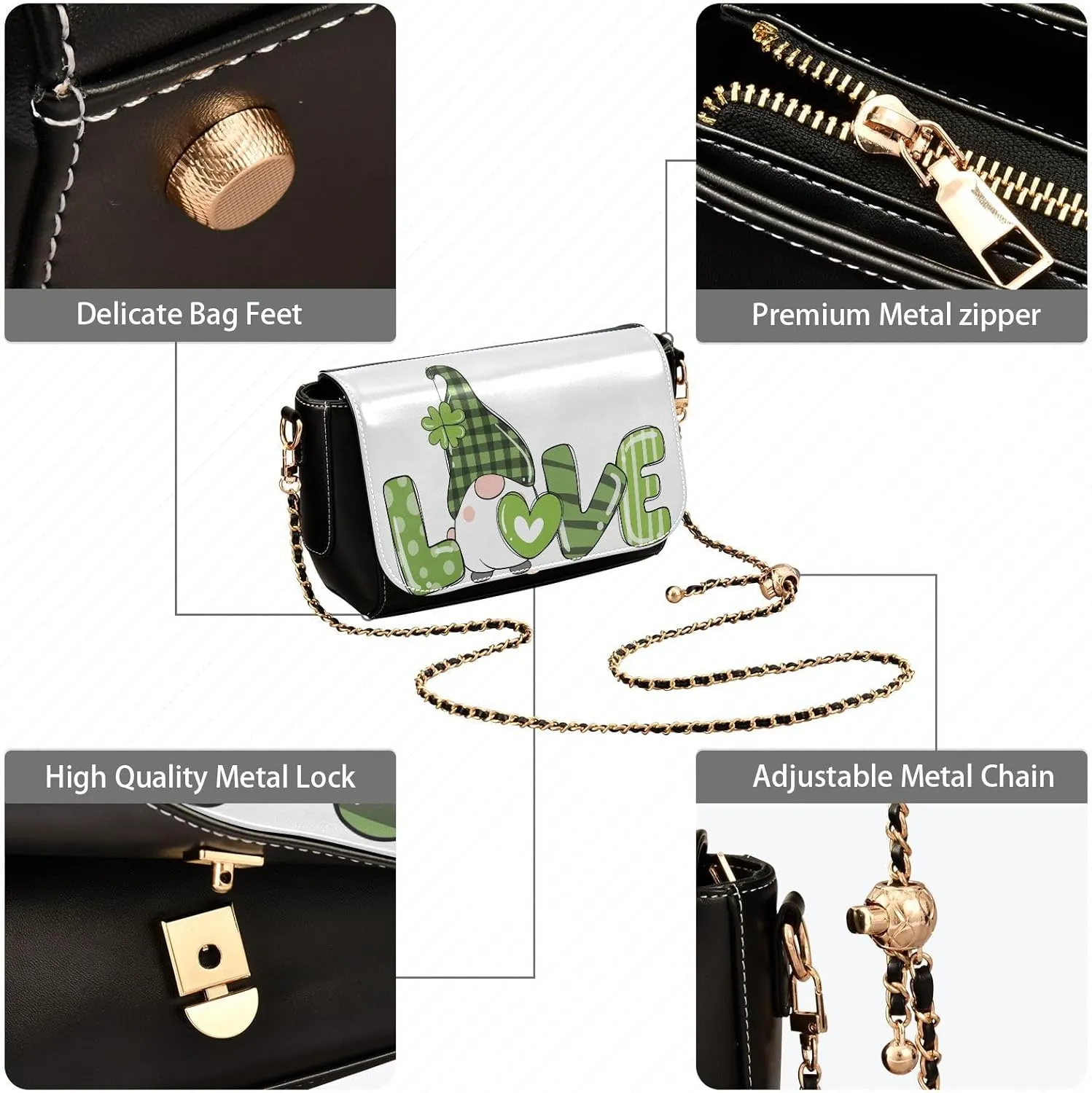 Crossbody Bags for Women Trendy Women's Black Shoulder Bag Small PU Leather Flap Cross Body Bag Handbags