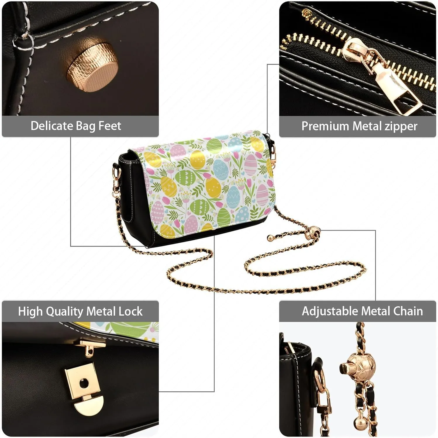 Crossbody Bags for Women Trendy Women's Black Shoulder Bag Small PU Leather Flap Cross Body Bag Handbags