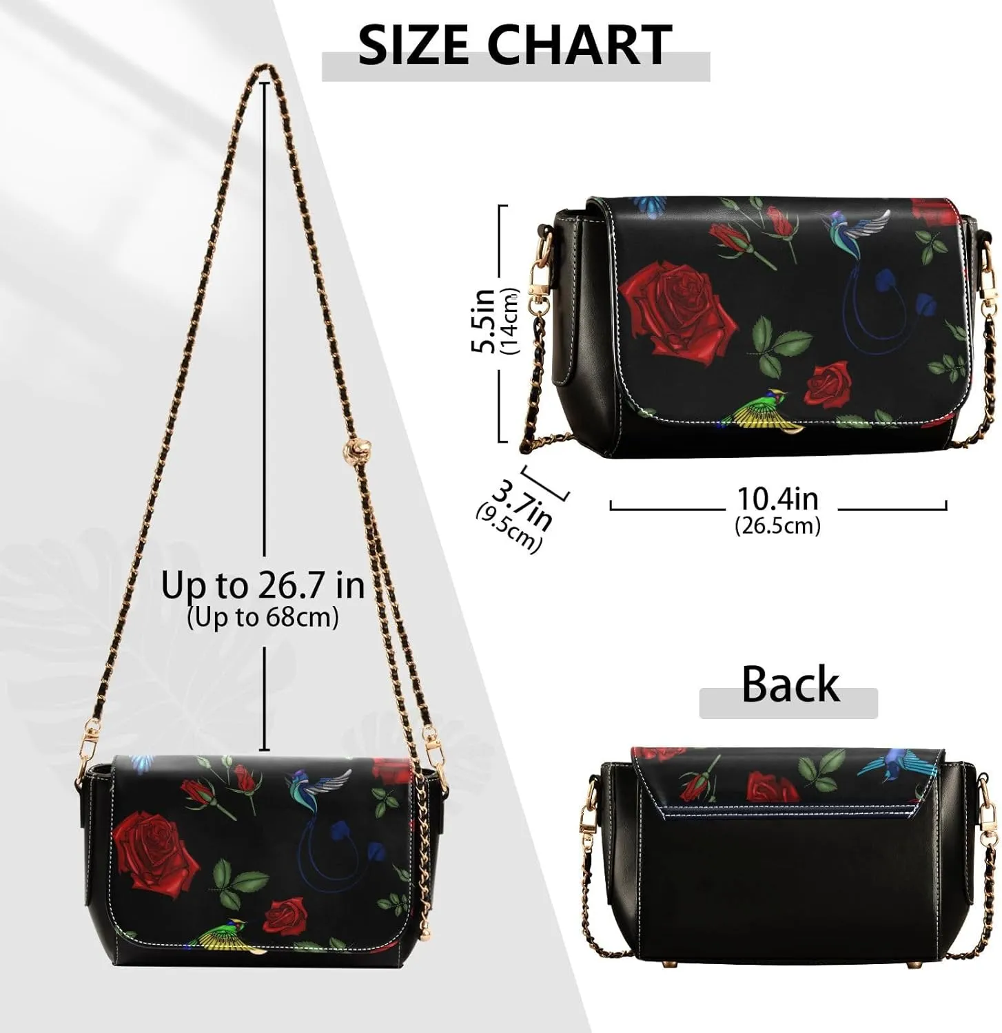 Crossbody Bags for Women Trendy Women's Black Shoulder Bag Small PU Leather Flap Cross Body Bag Handbags
