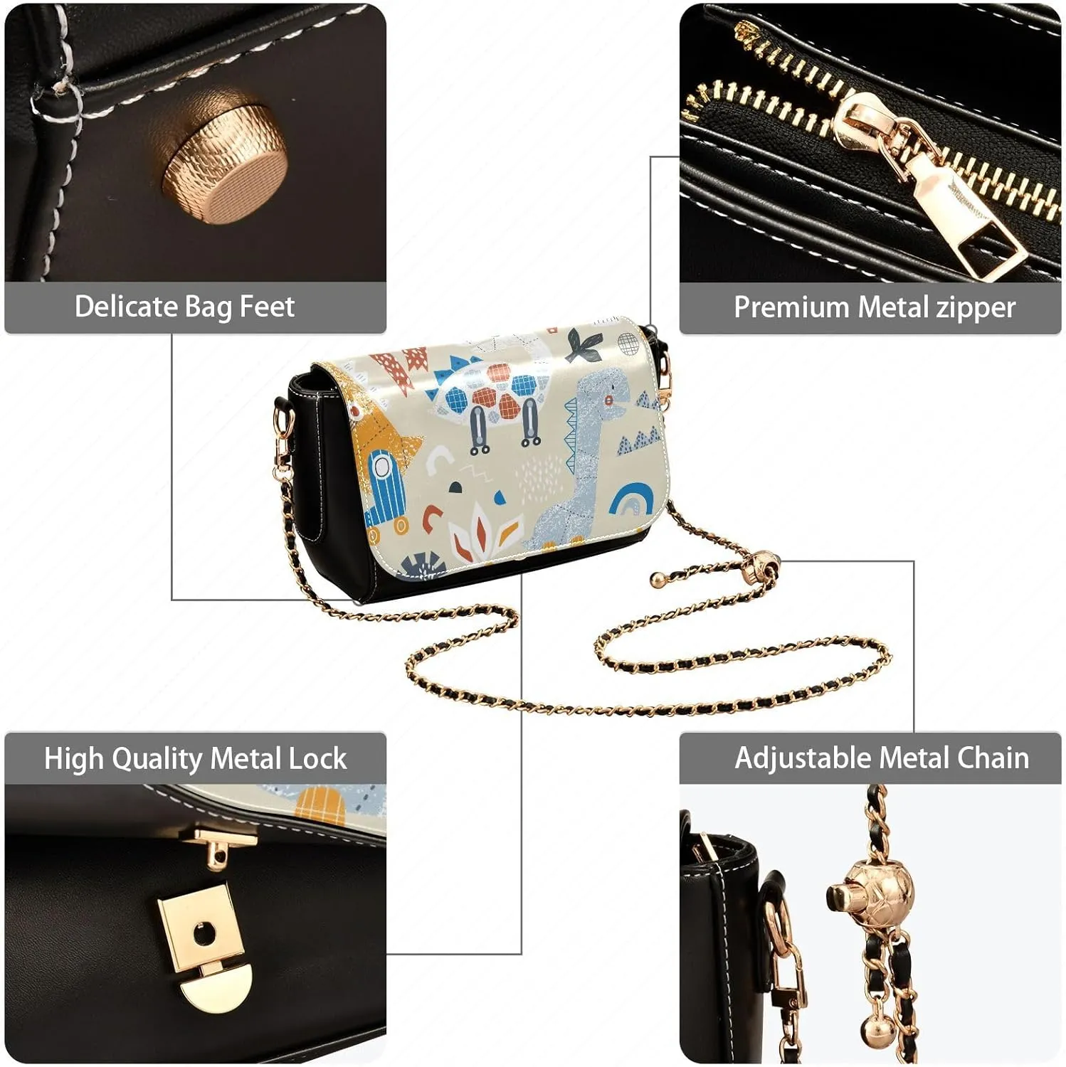 Crossbody Bags for Women Trendy Women's Black Shoulder Bag Small PU Leather Flap Cross Body Bag Handbags