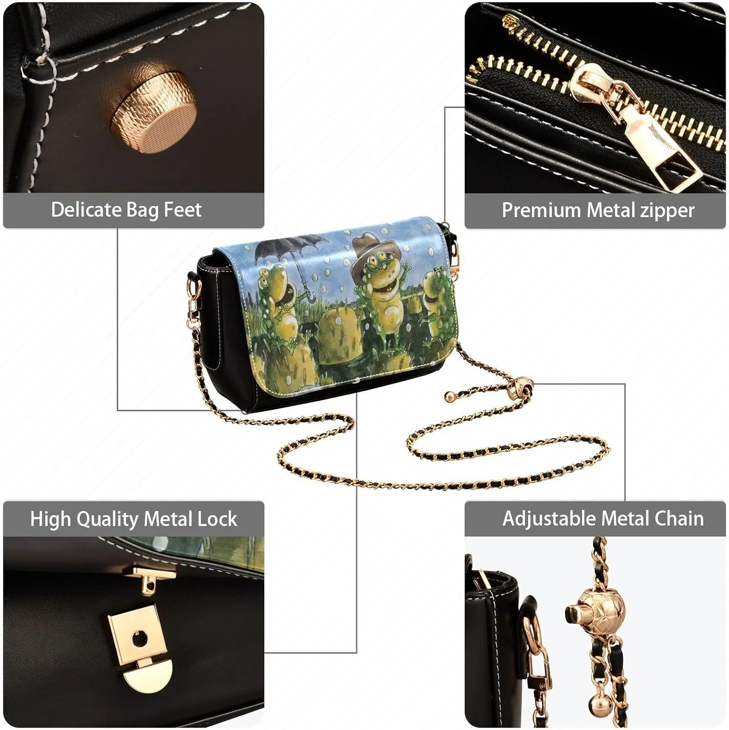 Crossbody Bags for Women Trendy Women's Black Shoulder Bag Small PU Leather Flap Cross Body Bag Handbags