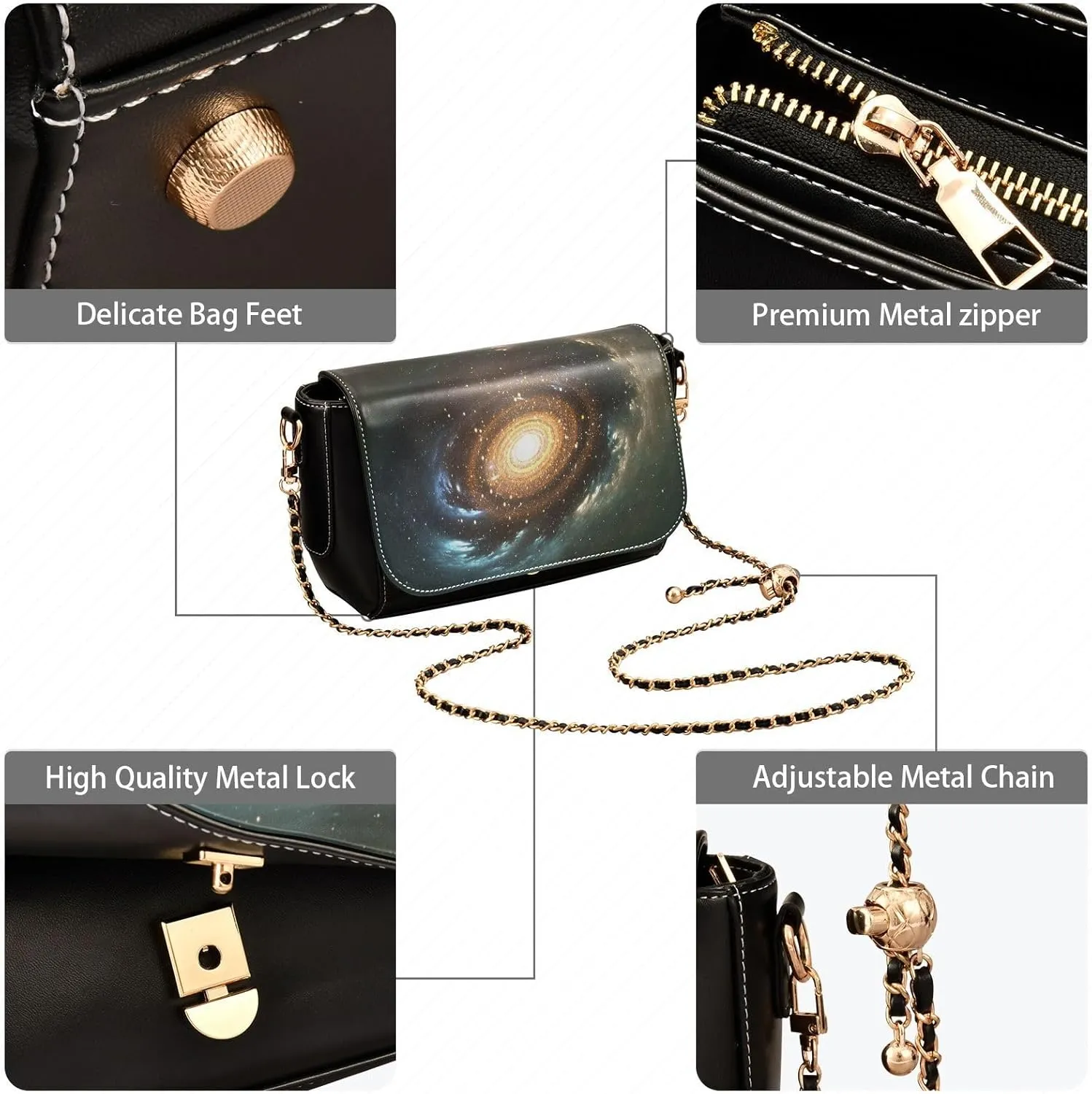Crossbody Bags for Women Trendy Women's Black Shoulder Bag Small PU Leather Flap Cross Body Bag Handbags