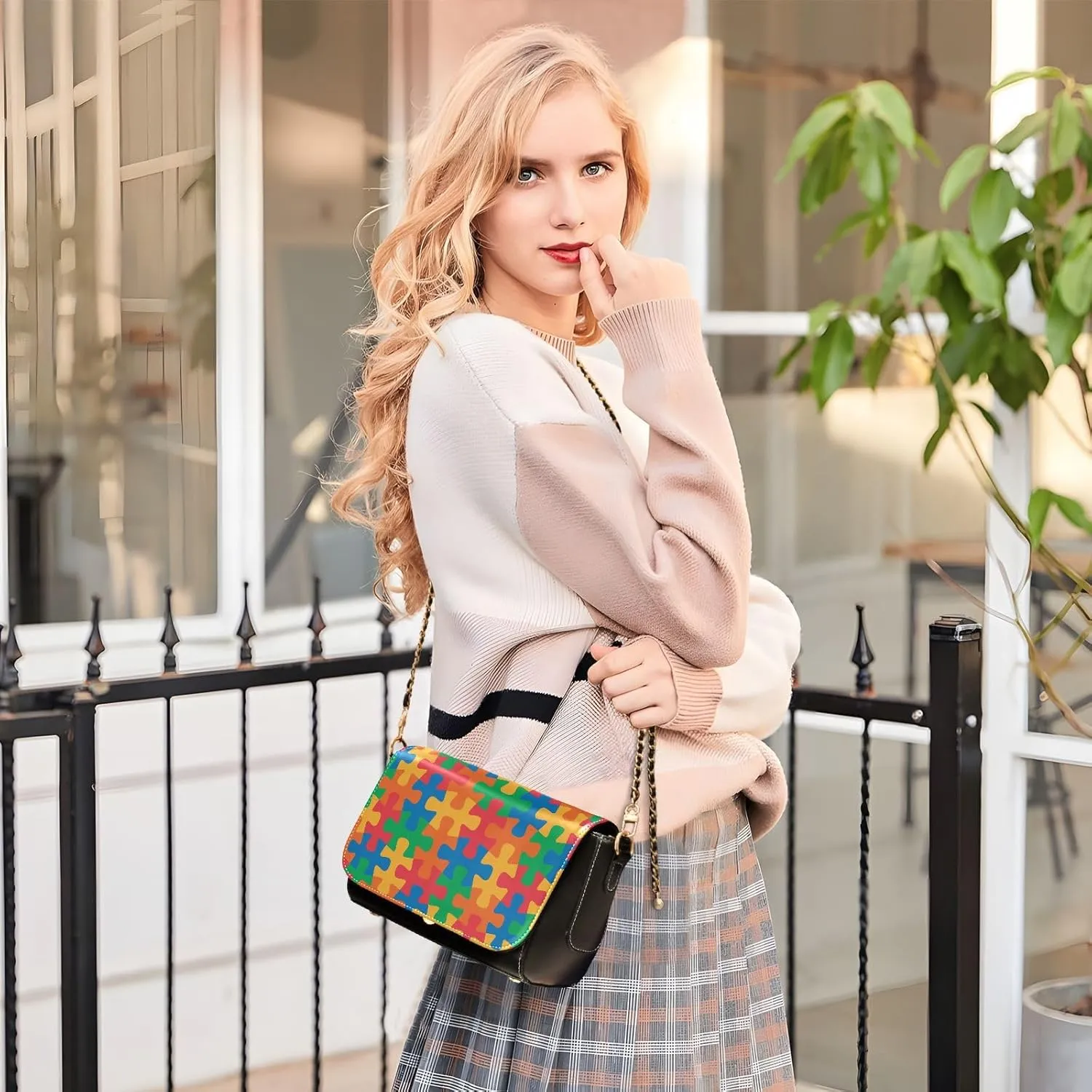Crossbody Bags for Women Trendy Women's Black Shoulder Bag Small PU Leather Flap Cross Body Bag Handbags