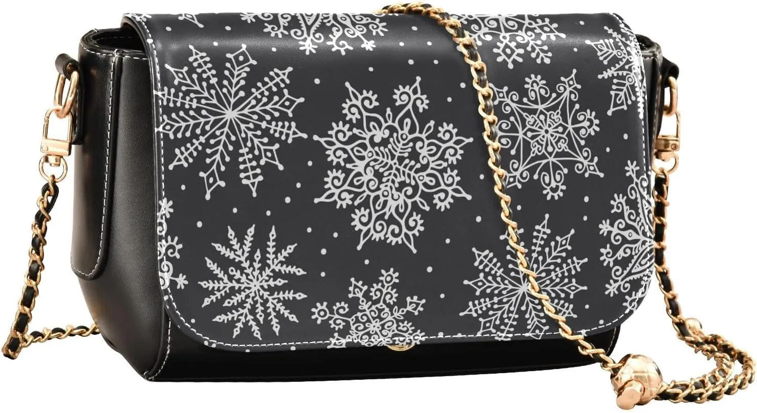 Crossbody Bags for Women Trendy Women's Black Shoulder Bag Small PU Leather Flap Cross Body Bag Handbags