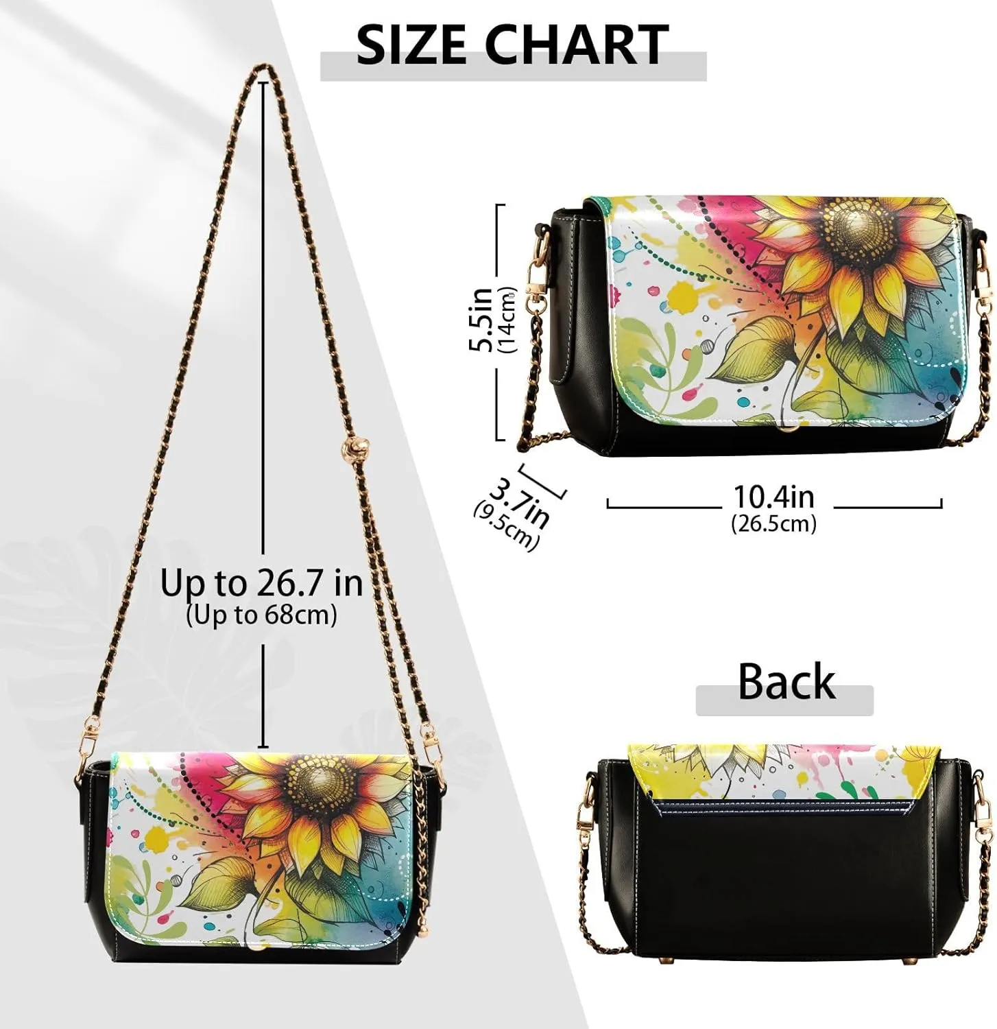 Crossbody Bags for Women Trendy Women's Black Shoulder Bag Small PU Leather Flap Cross Body Bag Handbags