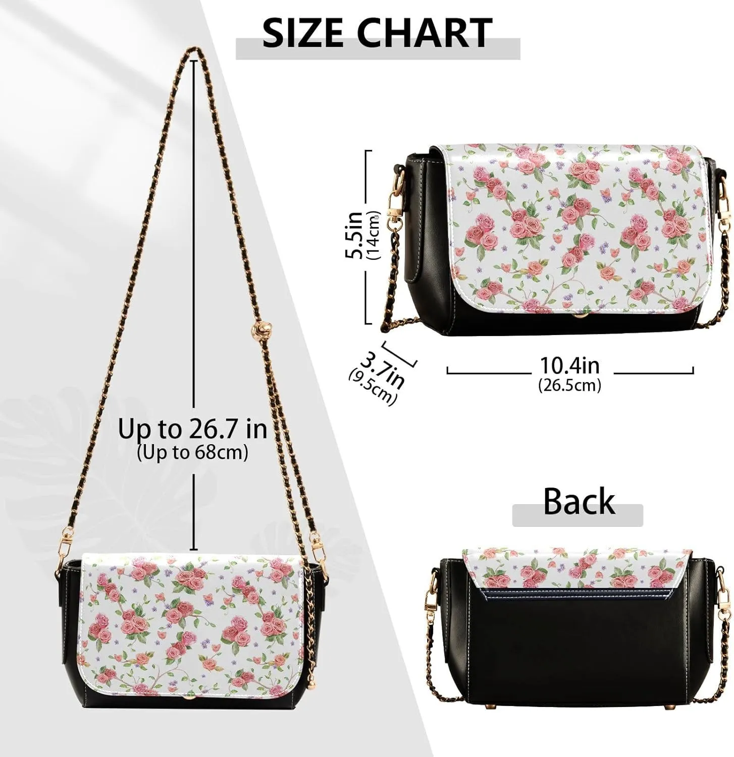 Crossbody Bags for Women Trendy Women's Black Shoulder Bag Small PU Leather Flap Cross Body Bag Handbags