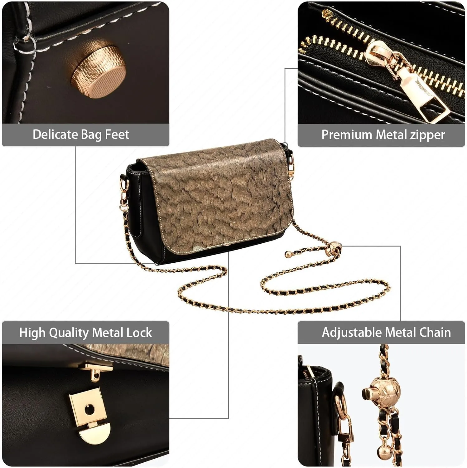 Crossbody Bags for Women Trendy Women's Black Shoulder Bag Small PU Leather Flap Cross Body Bag Handbags