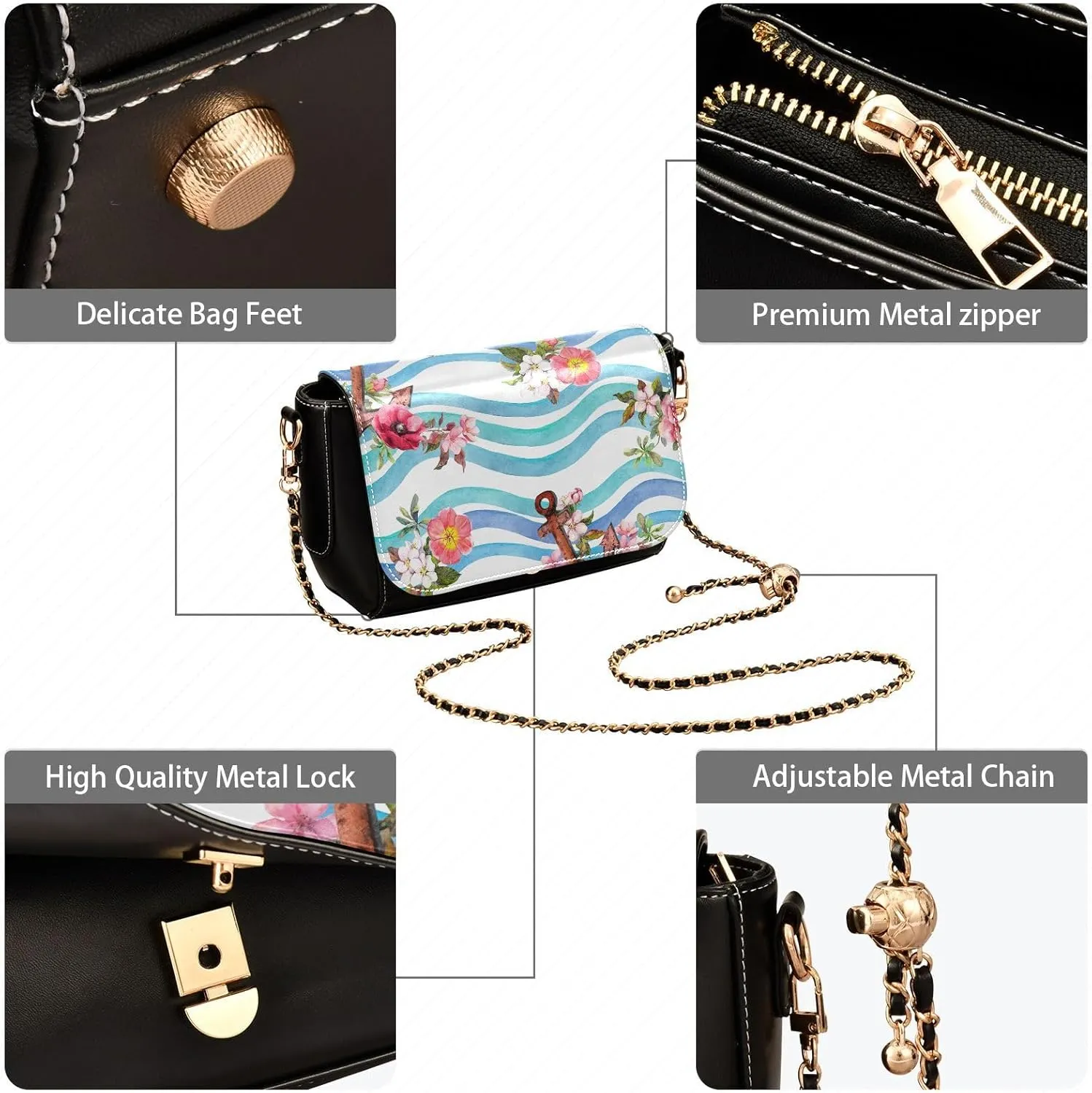 Crossbody Bags for Women Trendy Women's Black Shoulder Bag Small PU Leather Flap Cross Body Bag Handbags