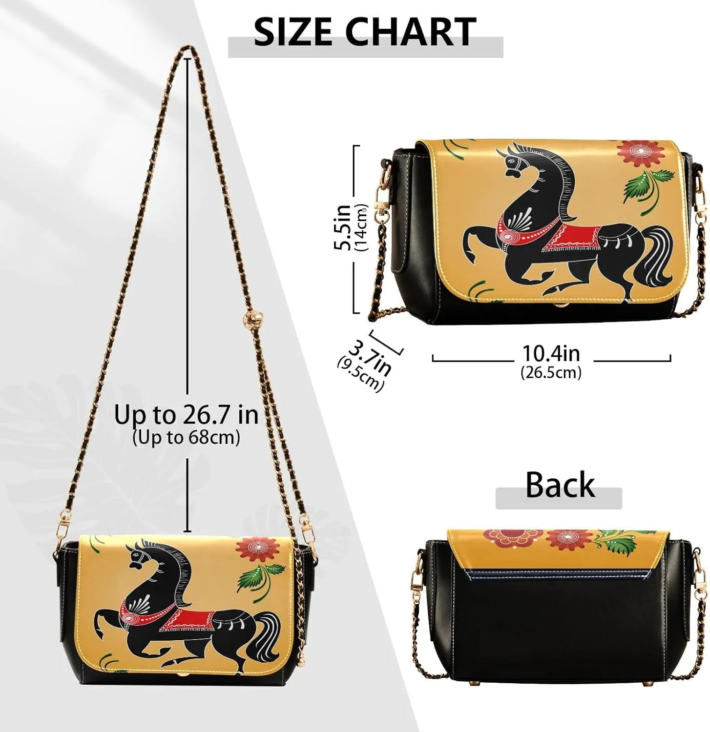 Crossbody Bags for Women Trendy Women's Black Shoulder Bag Small PU Leather Flap Cross Body Bag Handbags