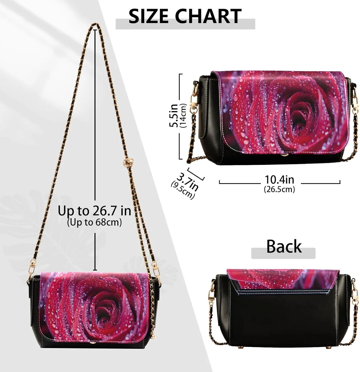 Crossbody Bags for Women Trendy Women's Black Shoulder Bag Small PU Leather Flap Cross Body Bag Handbags