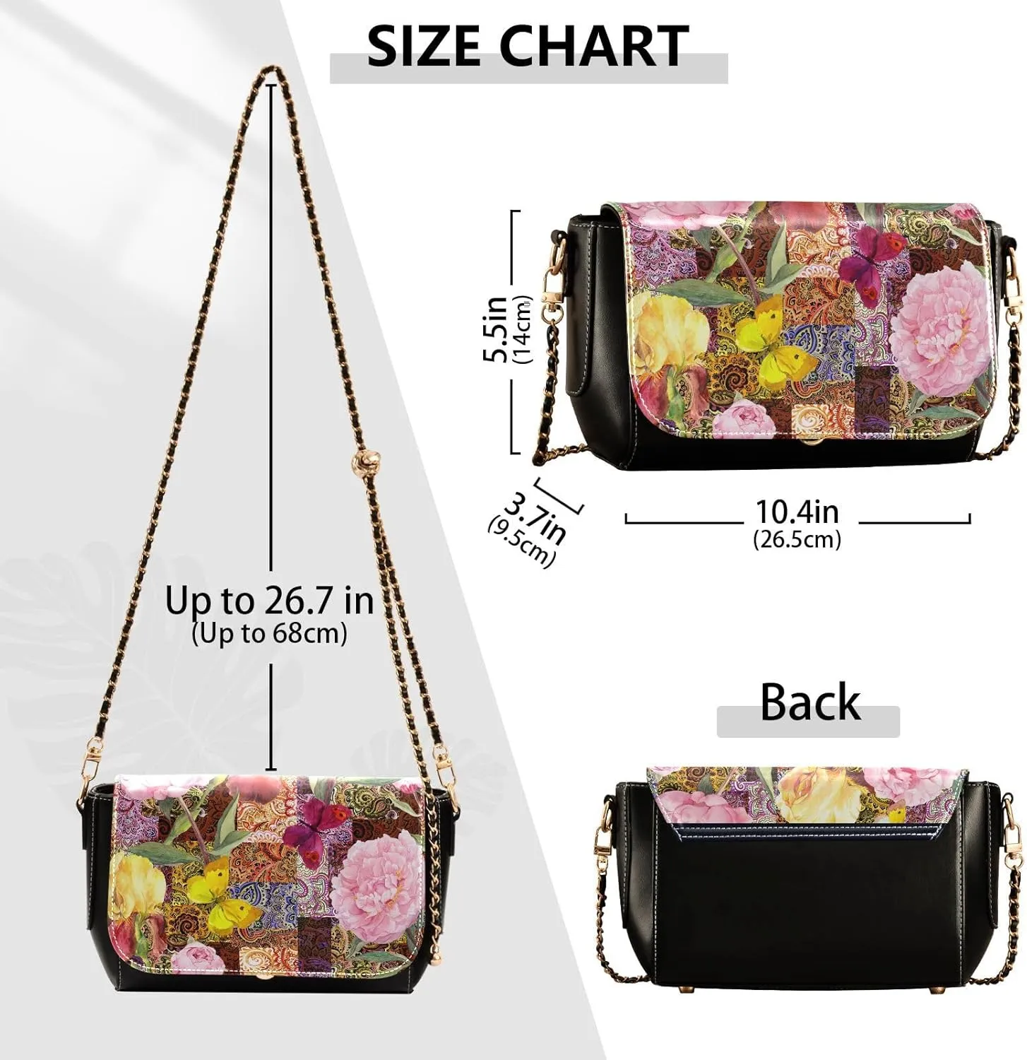 Crossbody Bags for Women Trendy Women's Black Shoulder Bag Small PU Leather Flap Cross Body Bag Handbags