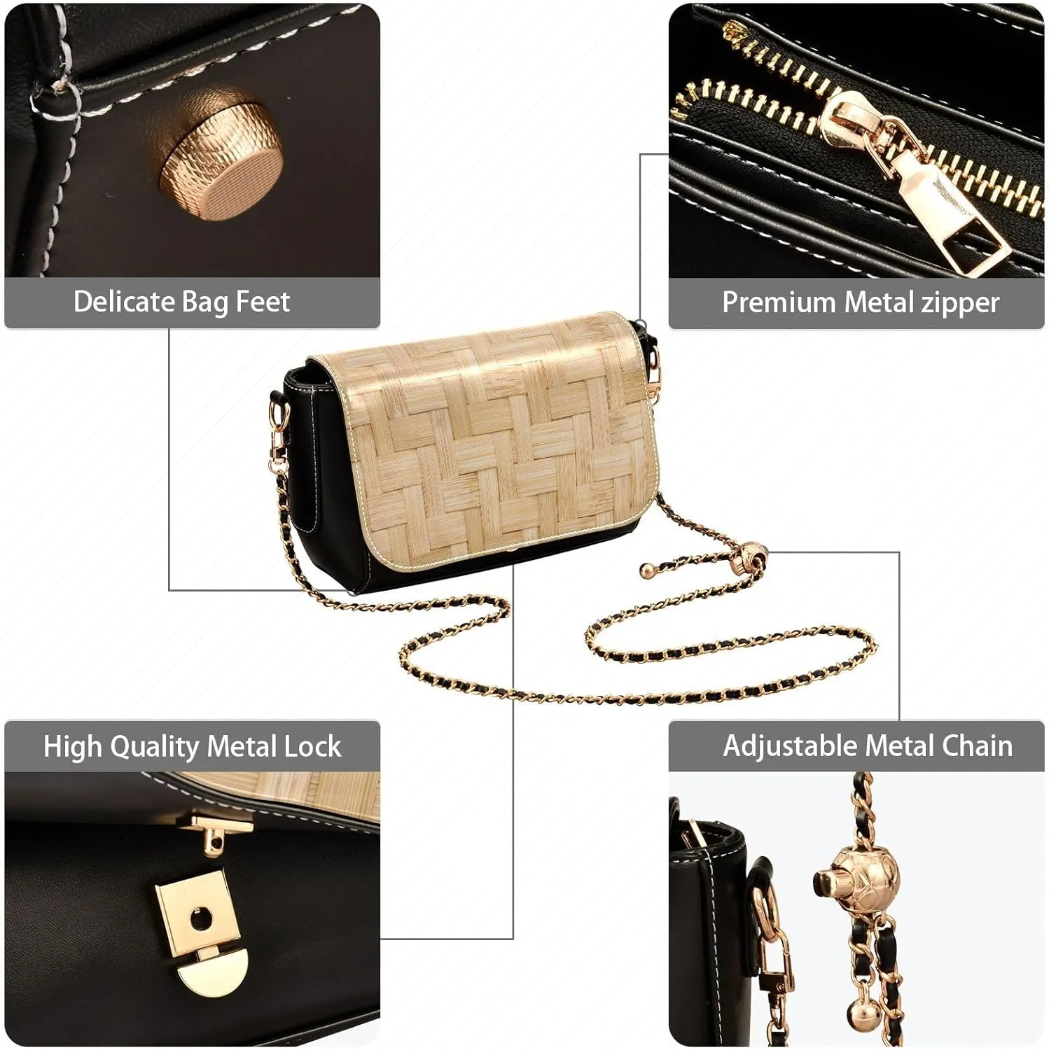 Crossbody Bags for Women Trendy Women's Black Shoulder Bag Small PU Leather Flap Cross Body Bag Handbags