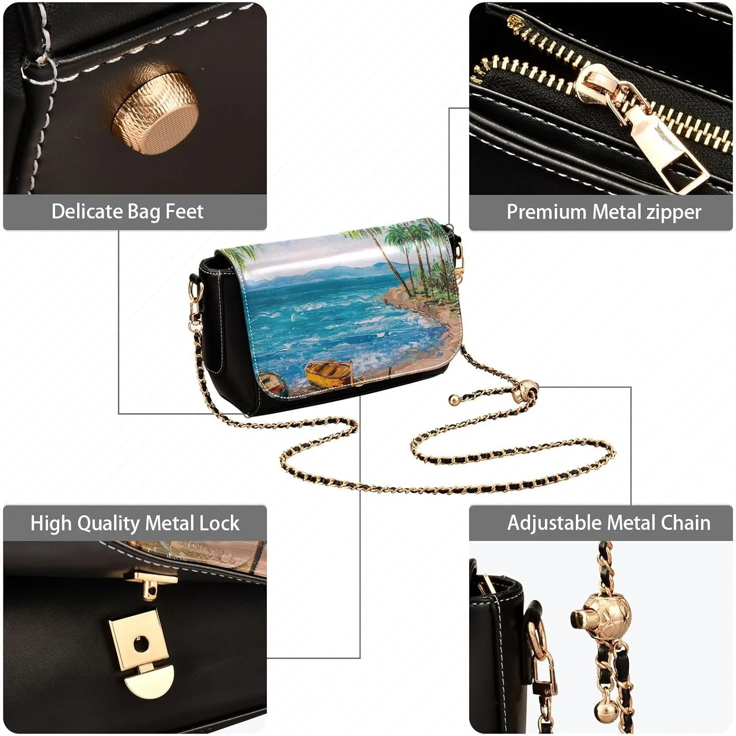 Crossbody Bags for Women Trendy Women's Black Shoulder Bag Small PU Leather Flap Cross Body Bag Handbags