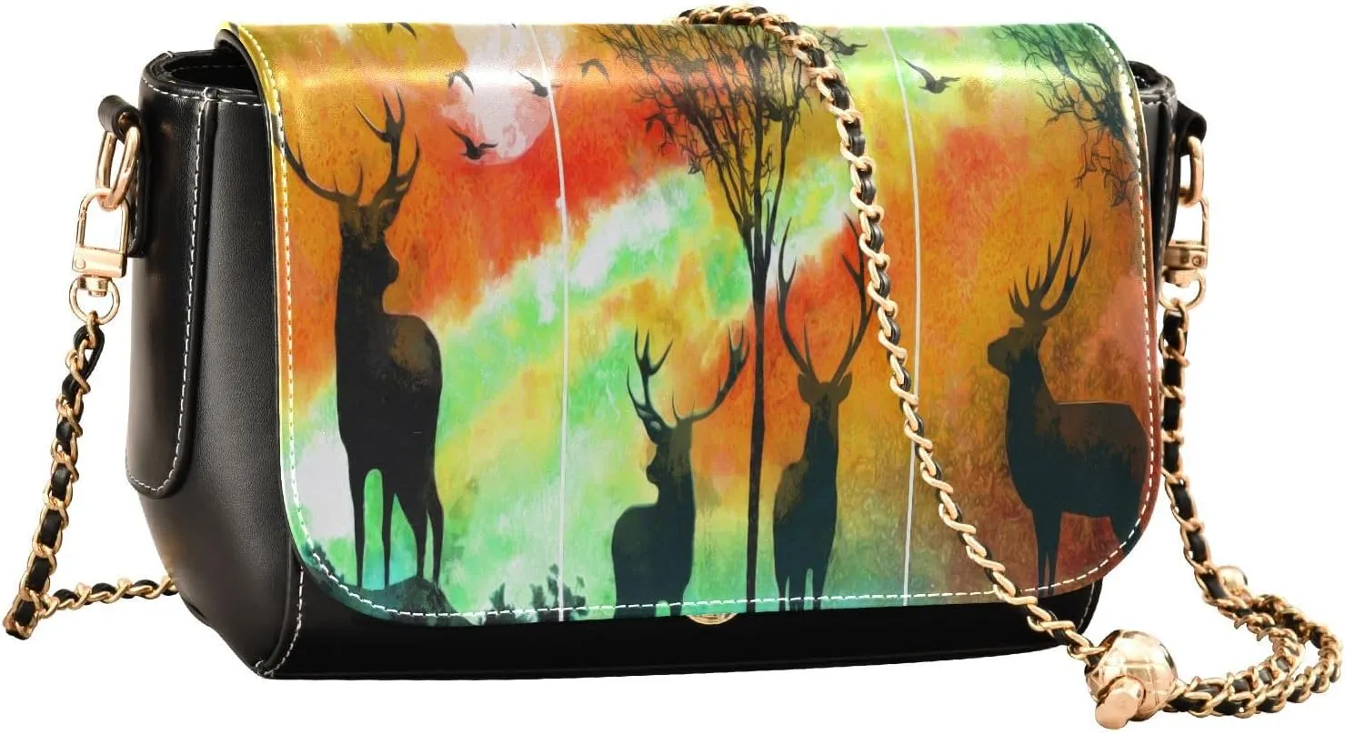 Crossbody Bags for Women Trendy Women's Black Shoulder Bag Small PU Leather Flap Cross Body Bag Handbags