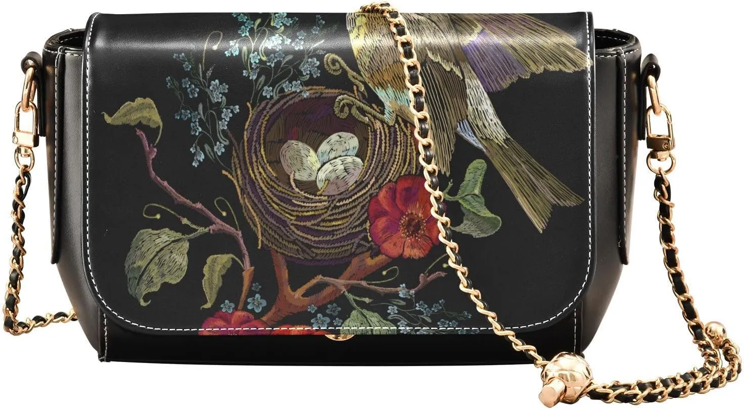 Crossbody Bags for Women Trendy Women's Black Shoulder Bag Small PU Leather Flap Cross Body Bag Handbags