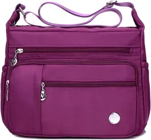 Crossbody Purse for Women Multi Pocket Shoulder Handbags Waterproof Nylon Purse and Handbags Messenger Bag