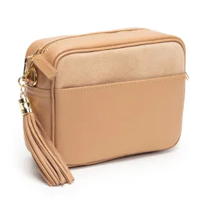 Crossbody Tassel Suede Camel