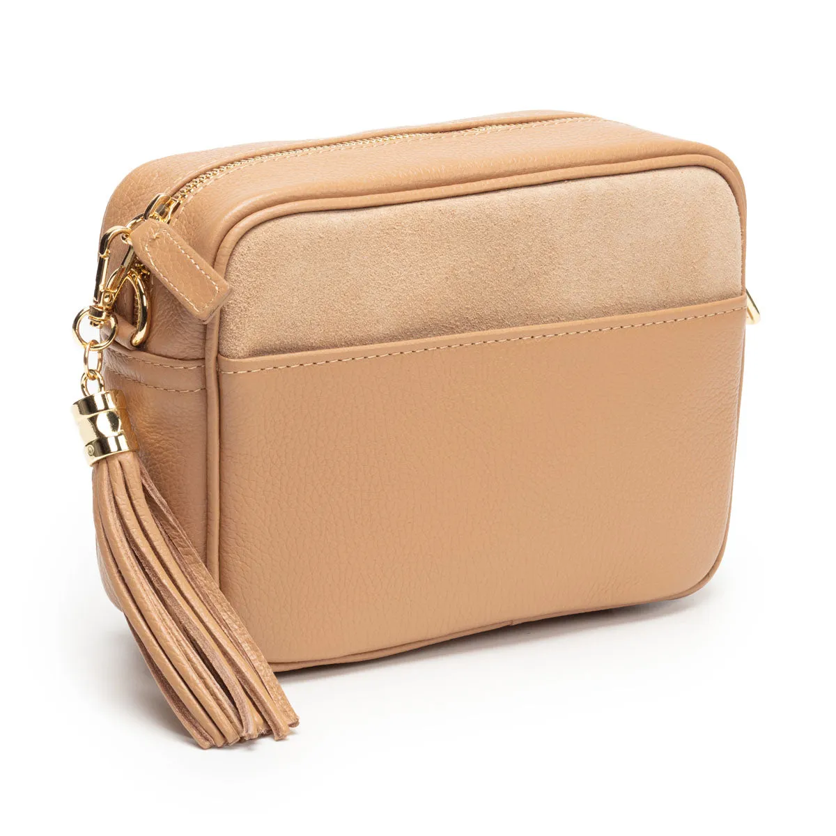 Crossbody Tassel Suede Camel