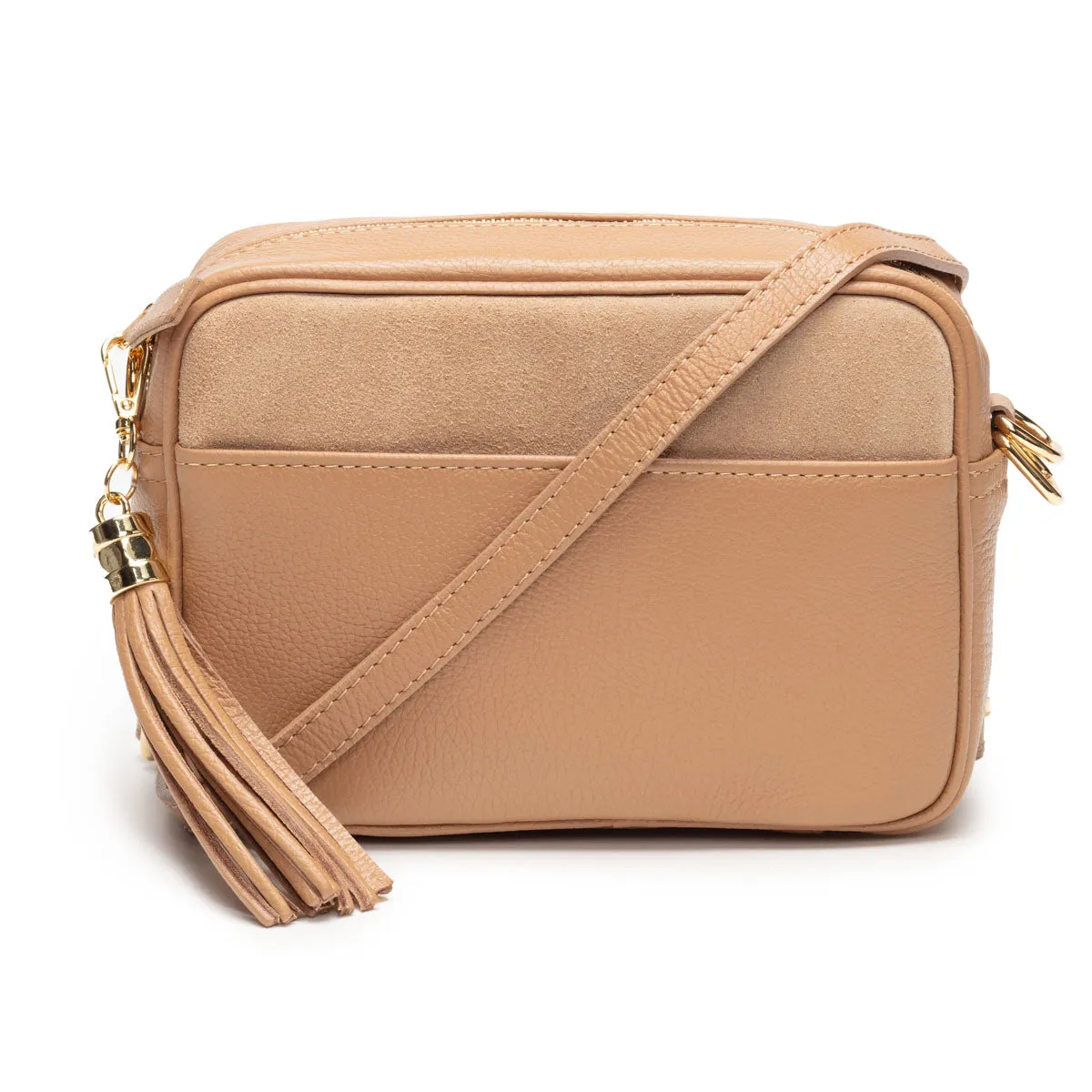 Crossbody Tassel Suede Camel