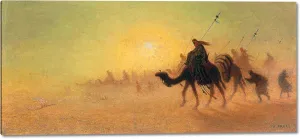 Crossing The Desert by Charles Theodore Frere - 11" x 24" Gallery Wrap Canvas Art Print - Ready to Hang