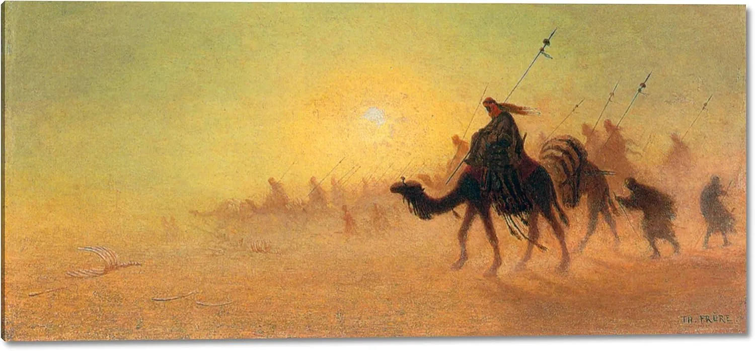Crossing The Desert by Charles Theodore Frere - 11" x 24" Gallery Wrap Canvas Art Print - Ready to Hang