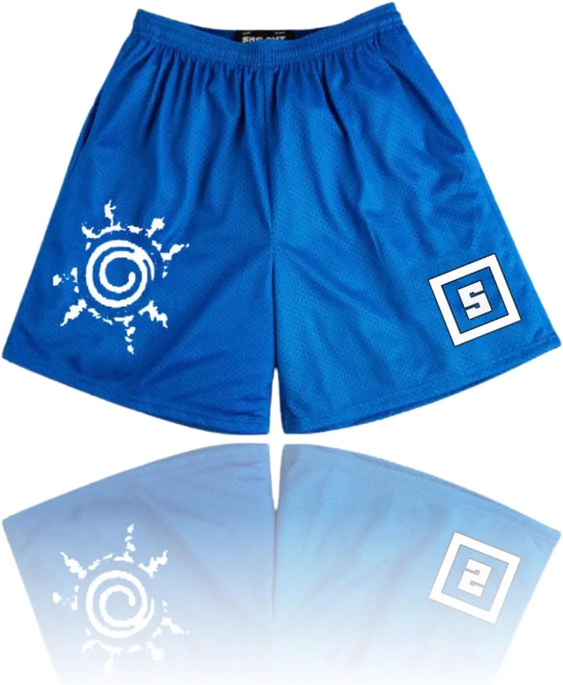 CROWN Anime Mesh Shorts - Breathable Workout Athletic Sport with Soft Pockets