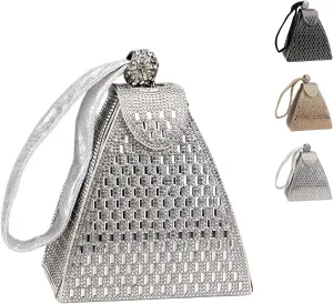 Crystal Pyramid Handbag-Delicate Rhinestones Luxury Evening Bags Fashion Evening Handbag, Cocktail Purse