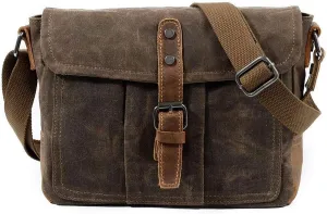 CSCDD Brown Business Briefcase, Canvas Crossbody Bag, Office Travel Backpack, Multifunctional Leisure Bag, Outdoor Travel Backpack