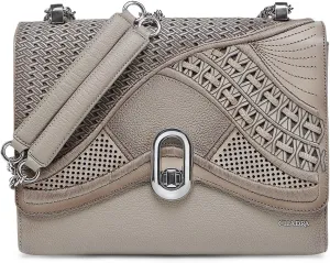 Cuadra Leather Crossbody Handbag Brown