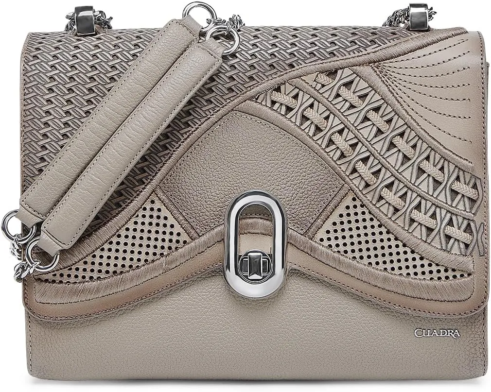 Cuadra Leather Crossbody Handbag Brown