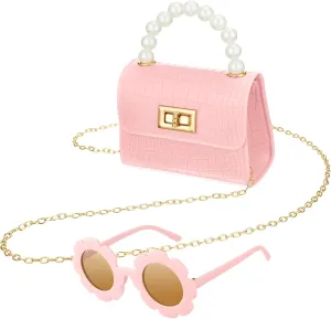 Cunno Purse for Mini Purse Cute Crossbody Bags Princess Flap Handbags with Flower Sunglasses