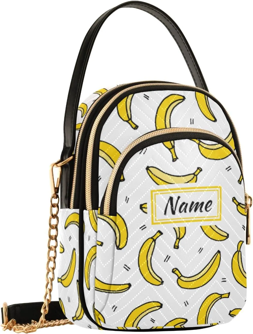 Custom Crossbody Bag for Women, Rainbow Unicorn Phone Purse Detachable Personalized Name Chain Bag Shoulder Handbag Wallet