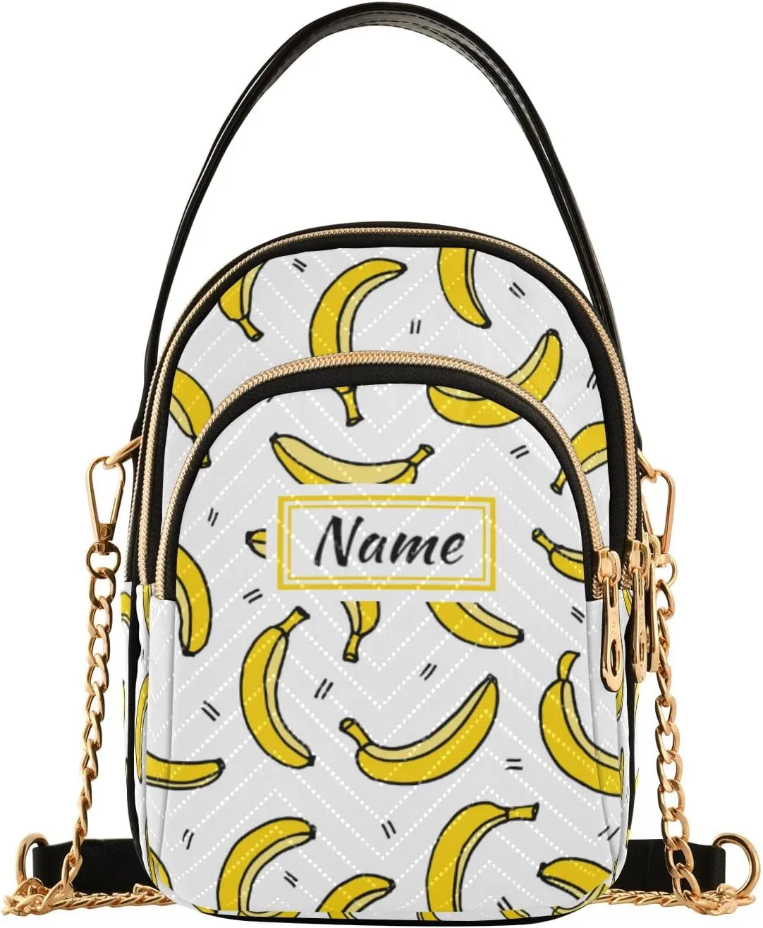 Custom Crossbody Bag for Women, Rainbow Unicorn Phone Purse Detachable Personalized Name Chain Bag Shoulder Handbag Wallet
