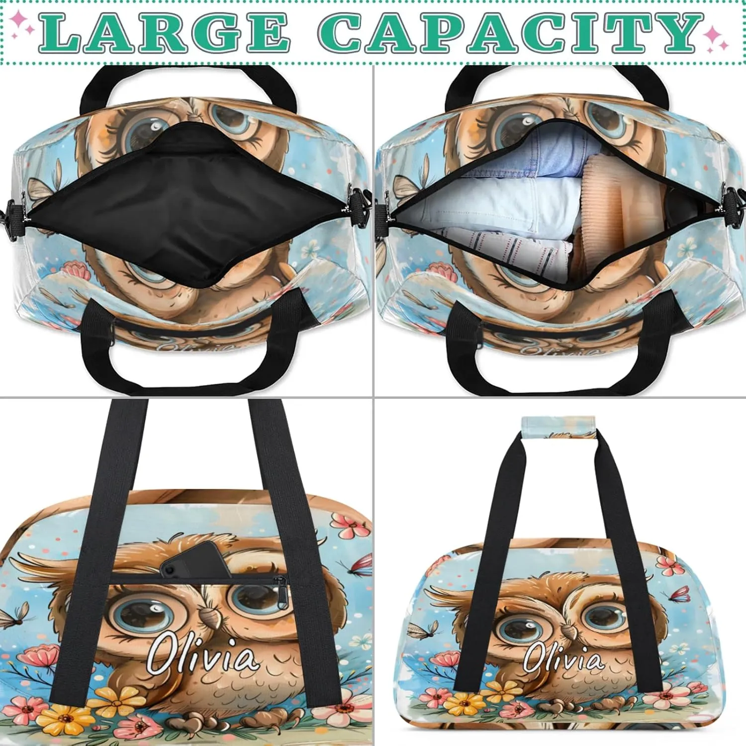 Custom Sports Gym Bag Personalized Name Travel Duffel Bag