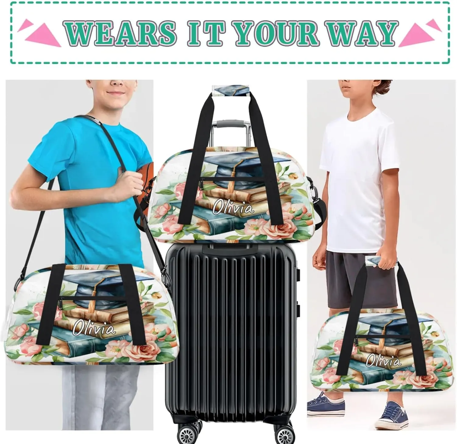 Custom Sports Gym Bag Personalized Name Travel Duffel Bag