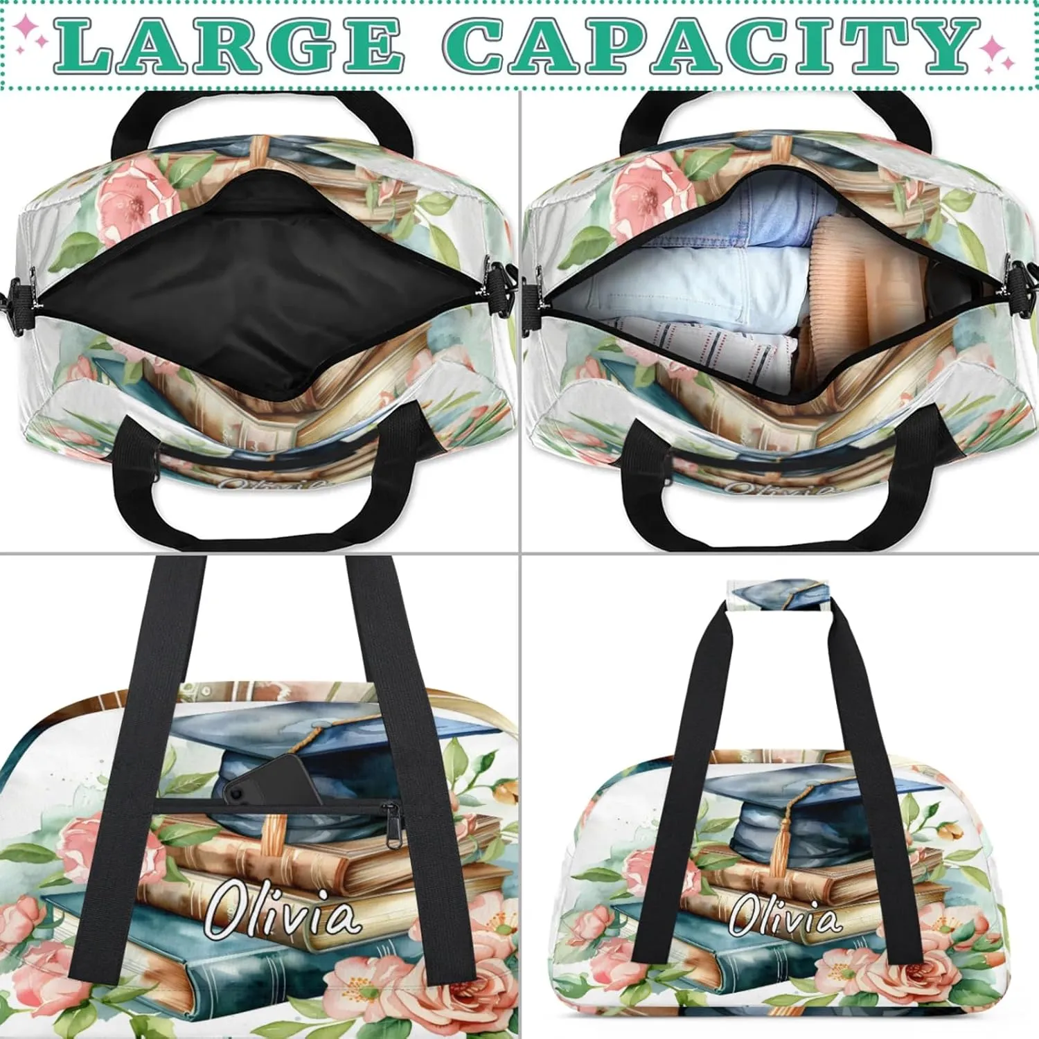 Custom Sports Gym Bag Personalized Name Travel Duffel Bag